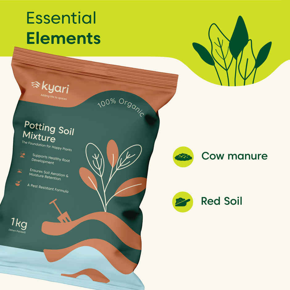 Kyari Potting Soil I Cow Dung + Red SoilI for All Types of Plants | 1 kg