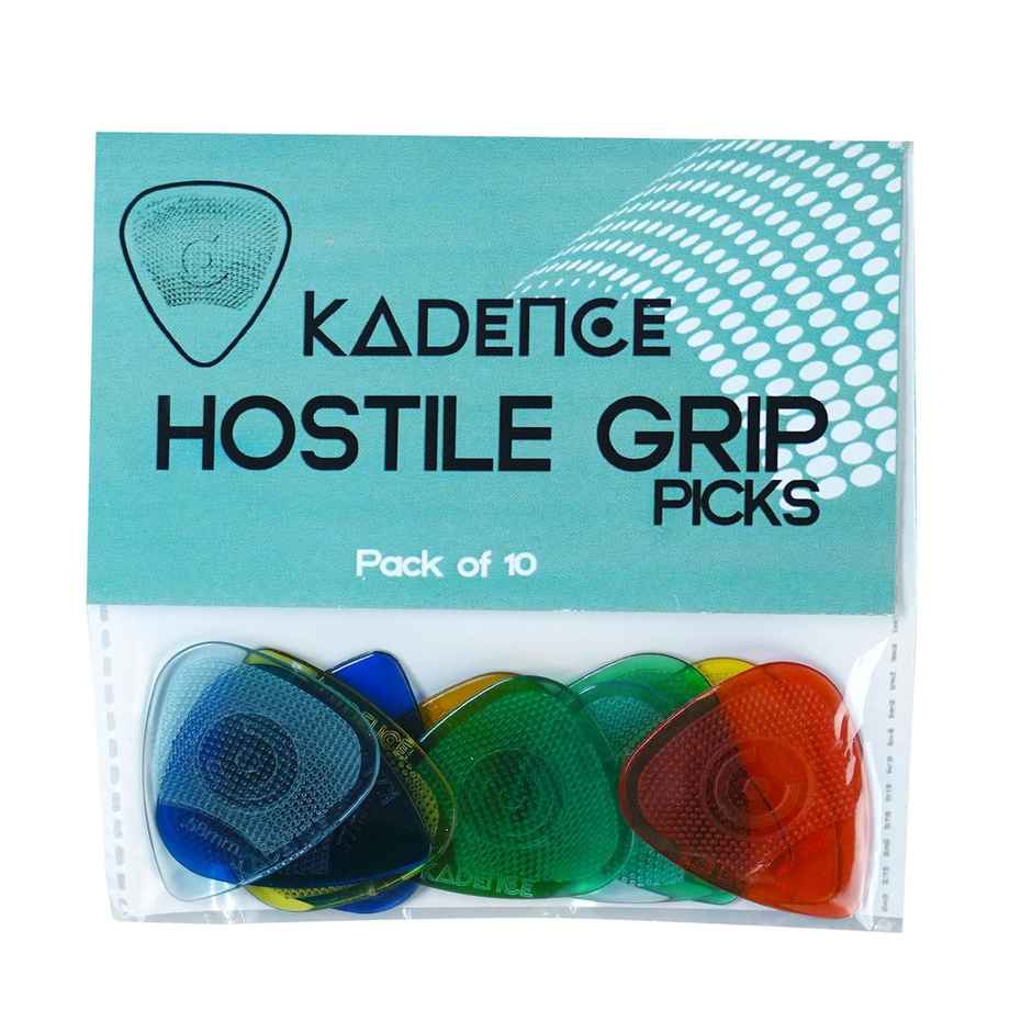 Kadence Guitar Picks Set of 10 with Anti-Slip Grip, Mixed Thickness 0.48 to 0.99mm