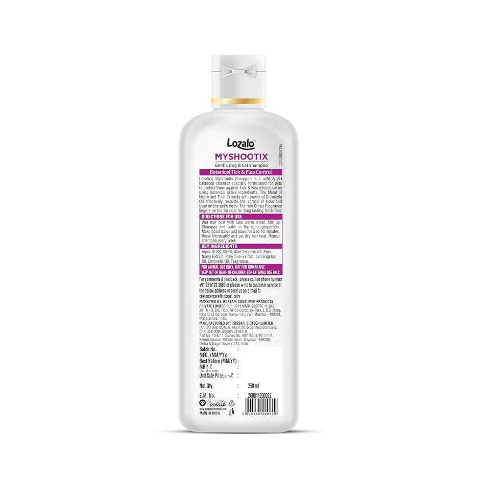 Lozalo My Shootix Anti-Tick Pet Shampoo | Neem | Citronella | Tulsi | Paraben-Free