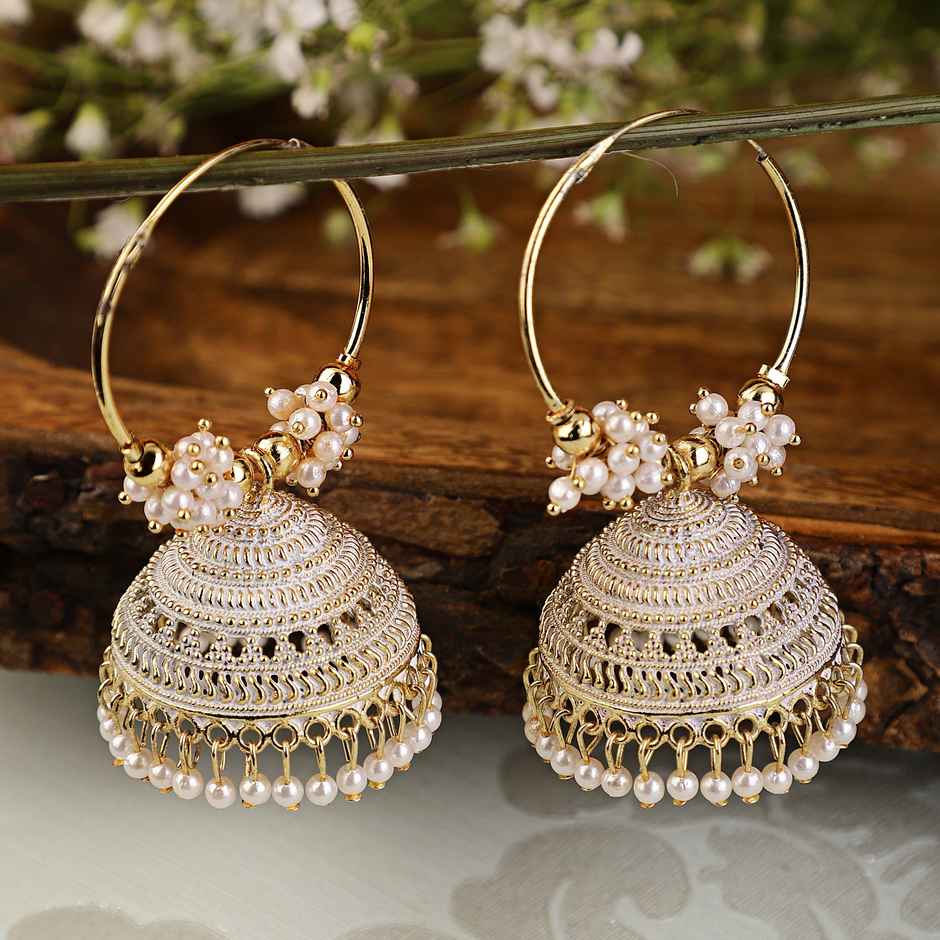 Shining Diva Fashion Latest Stylish Traditional Jhumka Jhumki Earrings for Women & Girls | 13623er