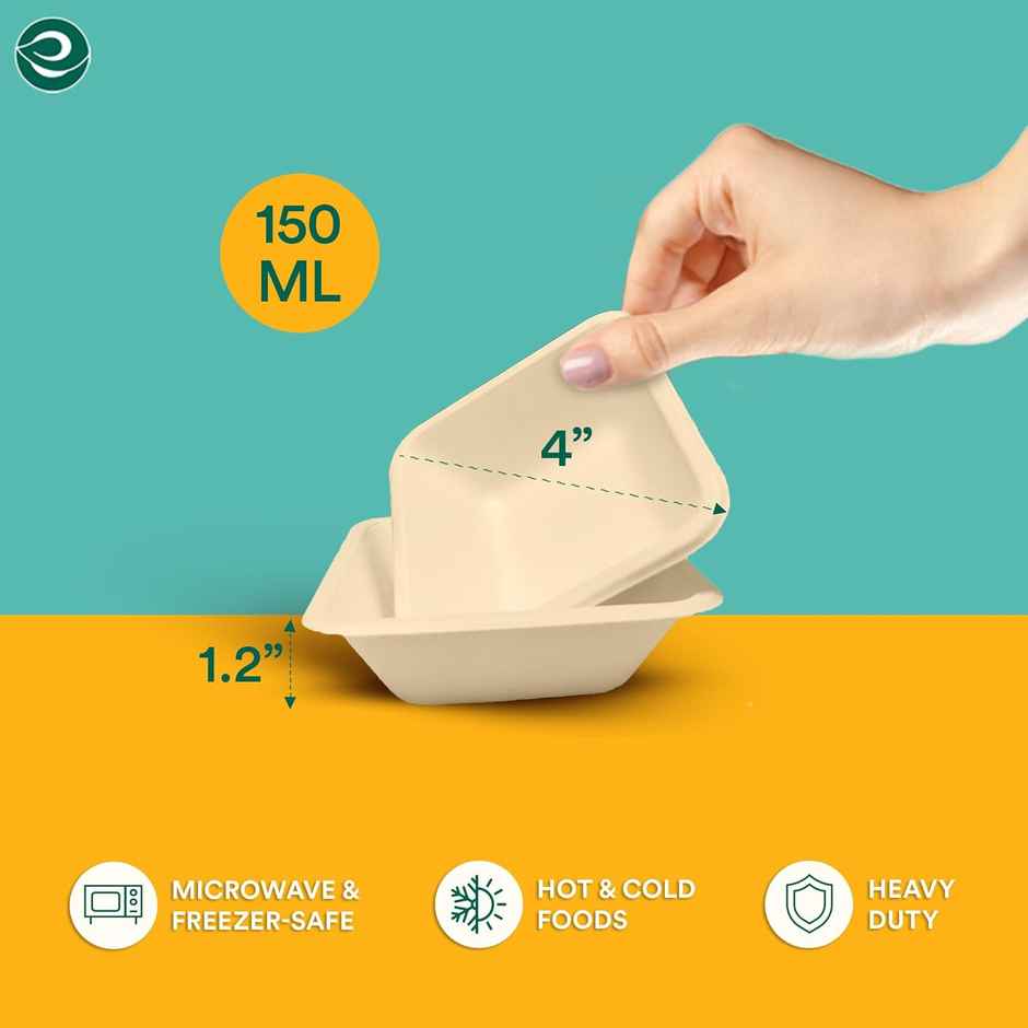 Sugarcane Fiber Pulp Bowl | 120 ml | Pack of 10 | Tempware