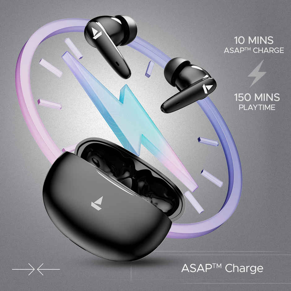 boAt Airdopes 161 Pro TWS Earbuds w/ 50H Playtime, ASAP Charge & Multi-Point Connectivity (Sleek Black)