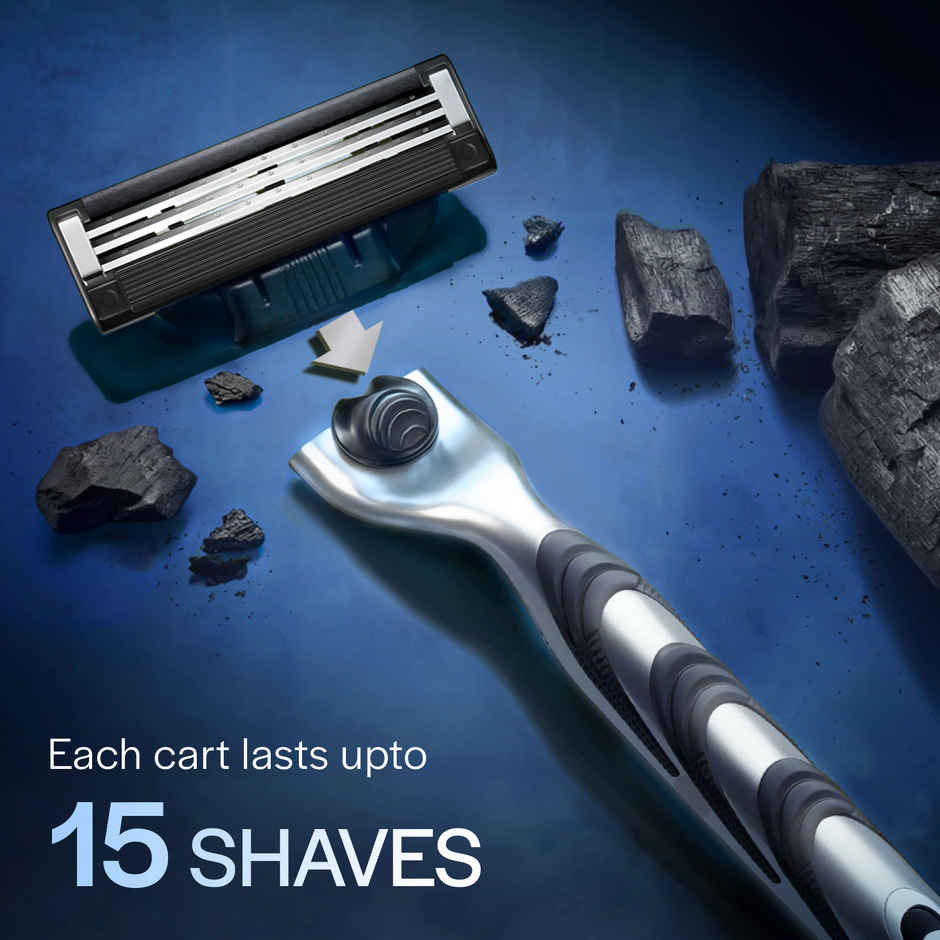 Gillette Mach3 Charcoal Shaving Razor with New Enhanced Lubrastrip with Touch of Charcoal