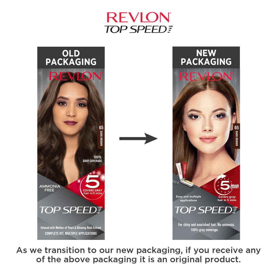 Revlon Top Speed Hair Color Small Pack Woman - Dark Brown 65