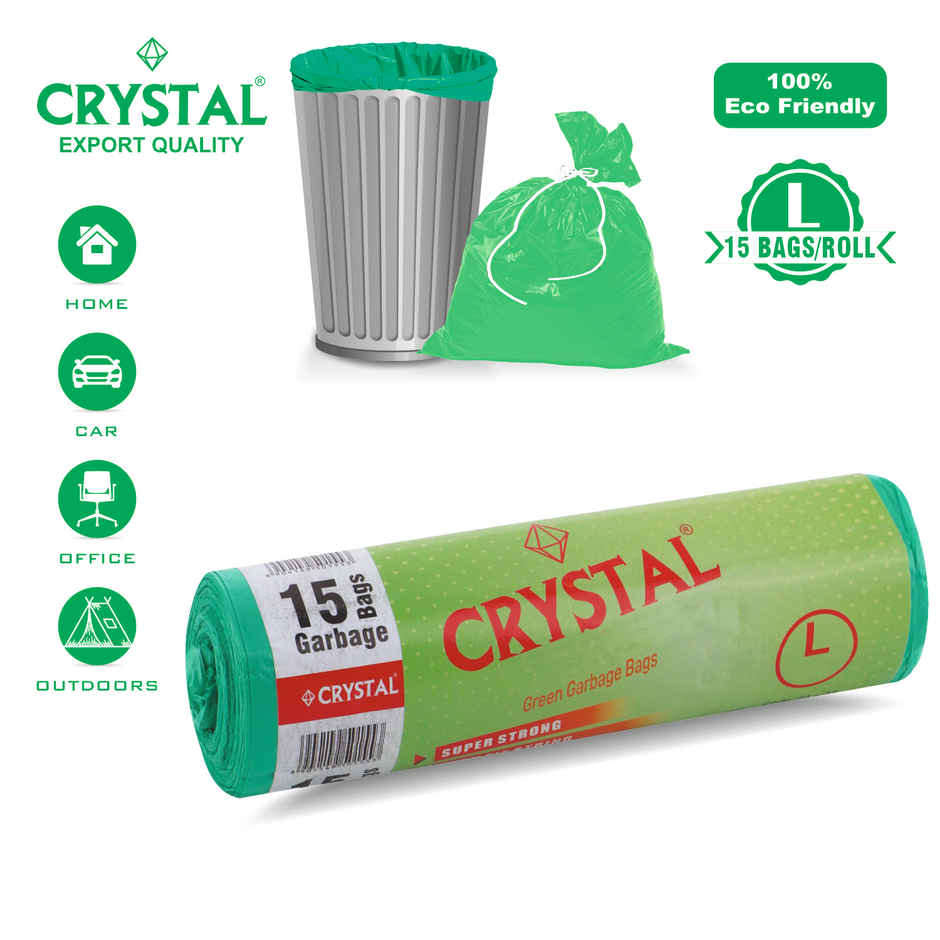 Crystal Large Green Garbage Bag Roll 24X32