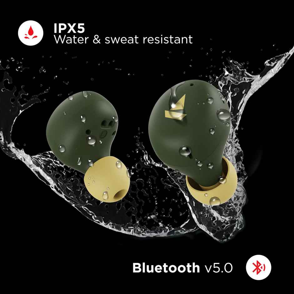 boAt Airdopes 381 TWS Earbuds With 20 Hours Playback, Asap Charge (Green Chasing Star)