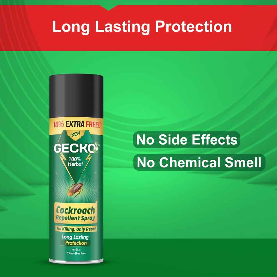Gecko Cockraoch Repellent Spray | Non-Toxic Cockroach Repellent For Home, Kitchen and Office