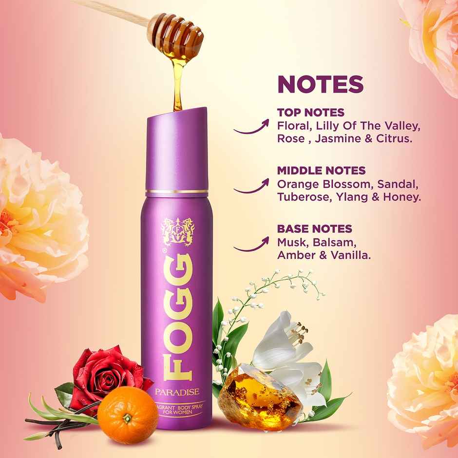 Fogg Paradise No Gas Long-Lasting Fragrant Body Spray for Women