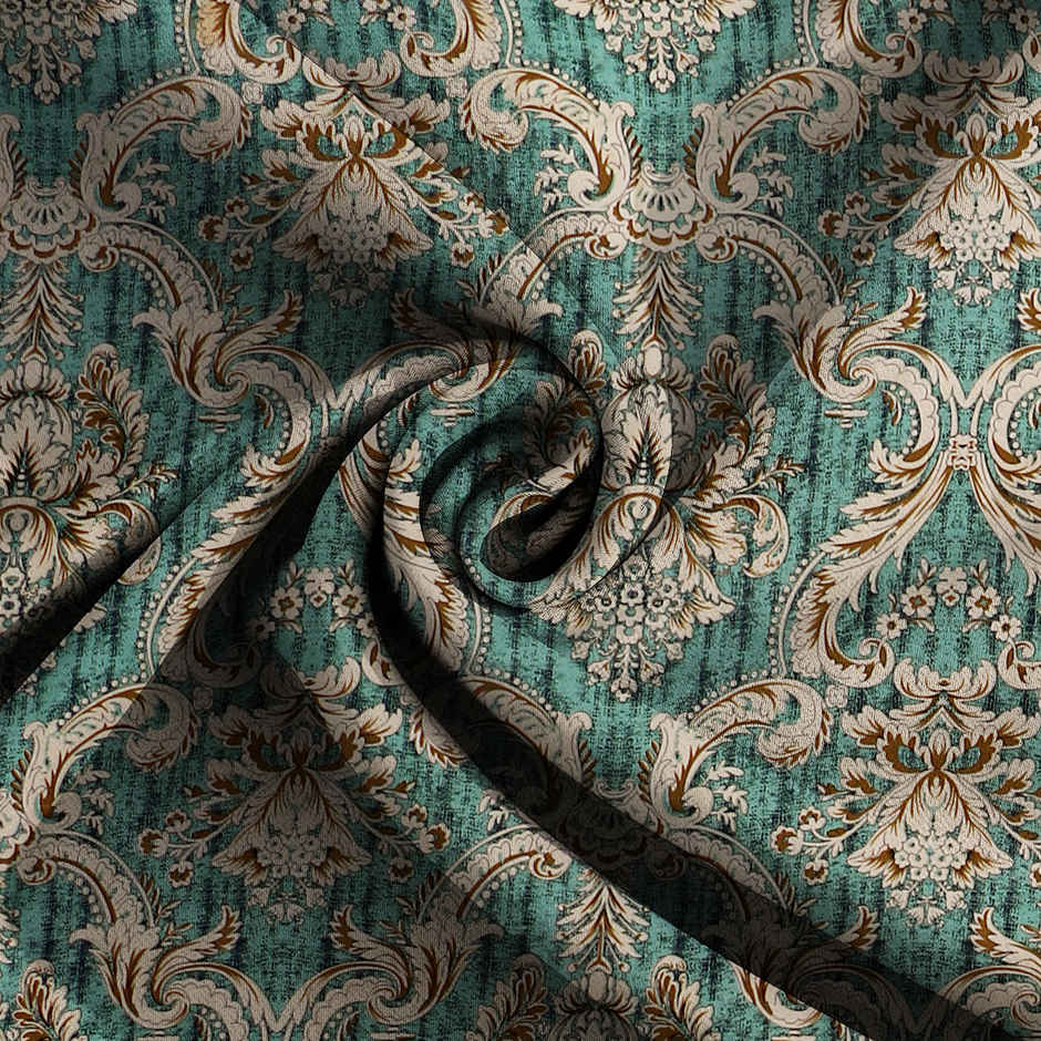 Dream Living King Size Bedsheet Micropeach Ethnic | 135 Gsm With 2 Pillow Covers | Green, 108x106in