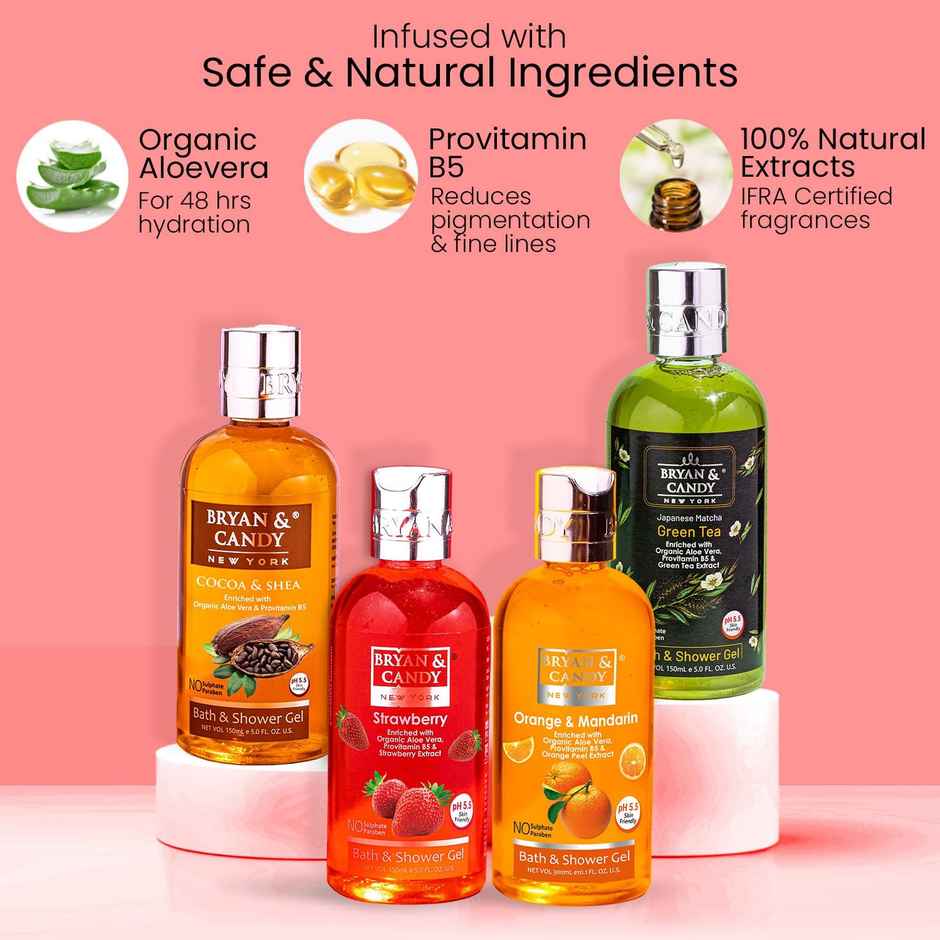 Bryan & Candy Luxurious Shower Gel Combo Kit Gift Set | Fresh Fragrances | Pack Of 4