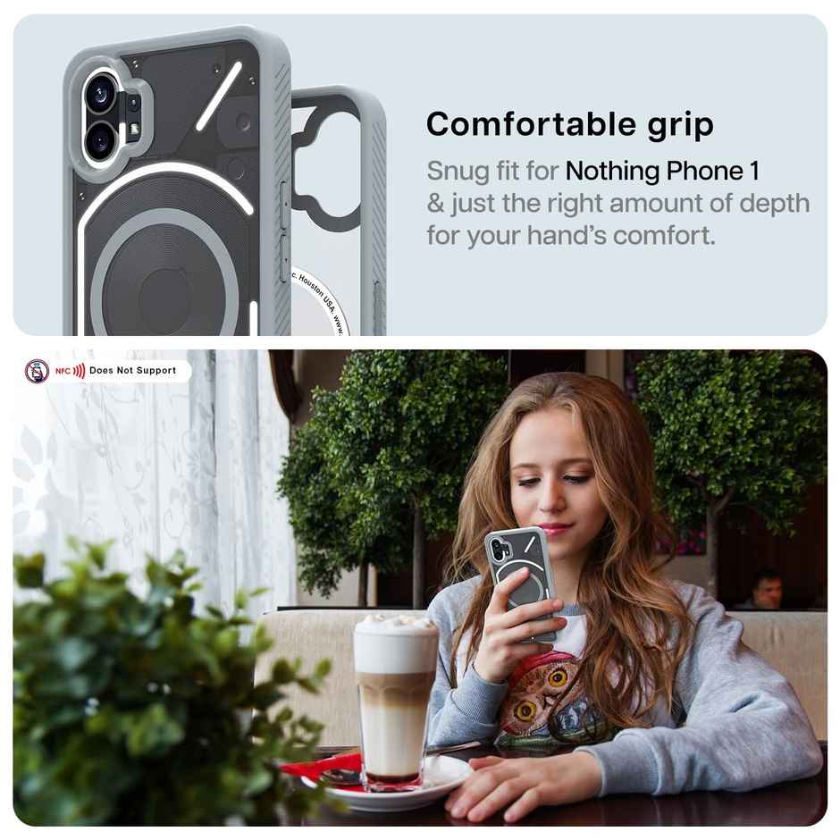 Kapaver Nothing Phone 1 Back Cover Case | Mag X - Gray