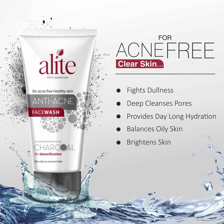 Alite Anti Acne Face Wash with Charcoal | Controls Oil & Prevents Pimples