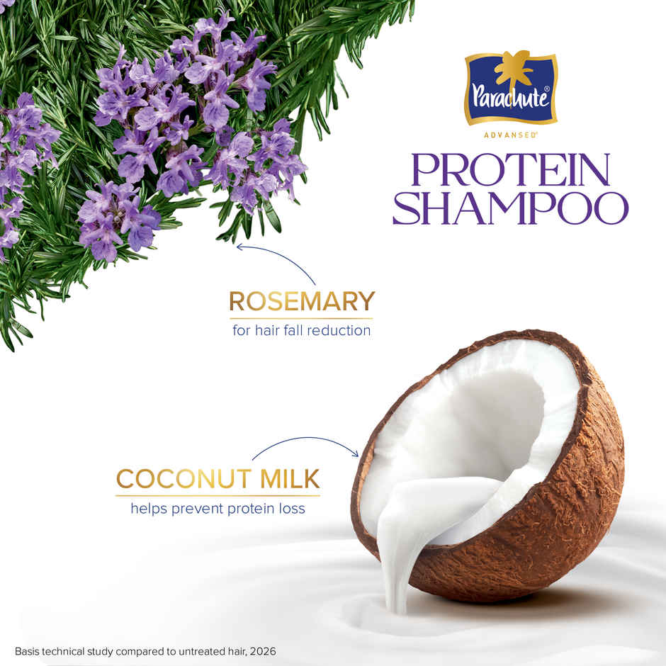 Parachute Advansed Hair Fall Defense Protein Shampoo| Coconut Milk & Rosemary