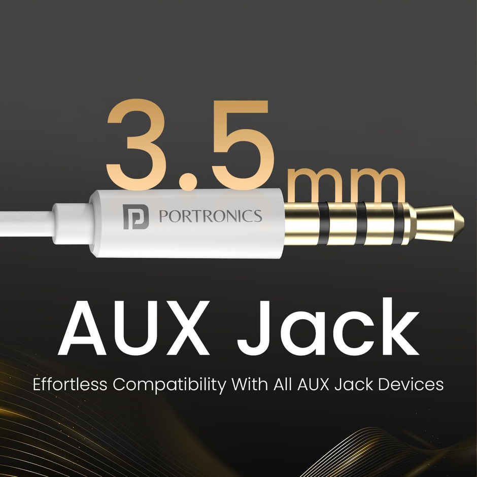 Portronics Conch Theta A 3.5mm Wired Earphone White