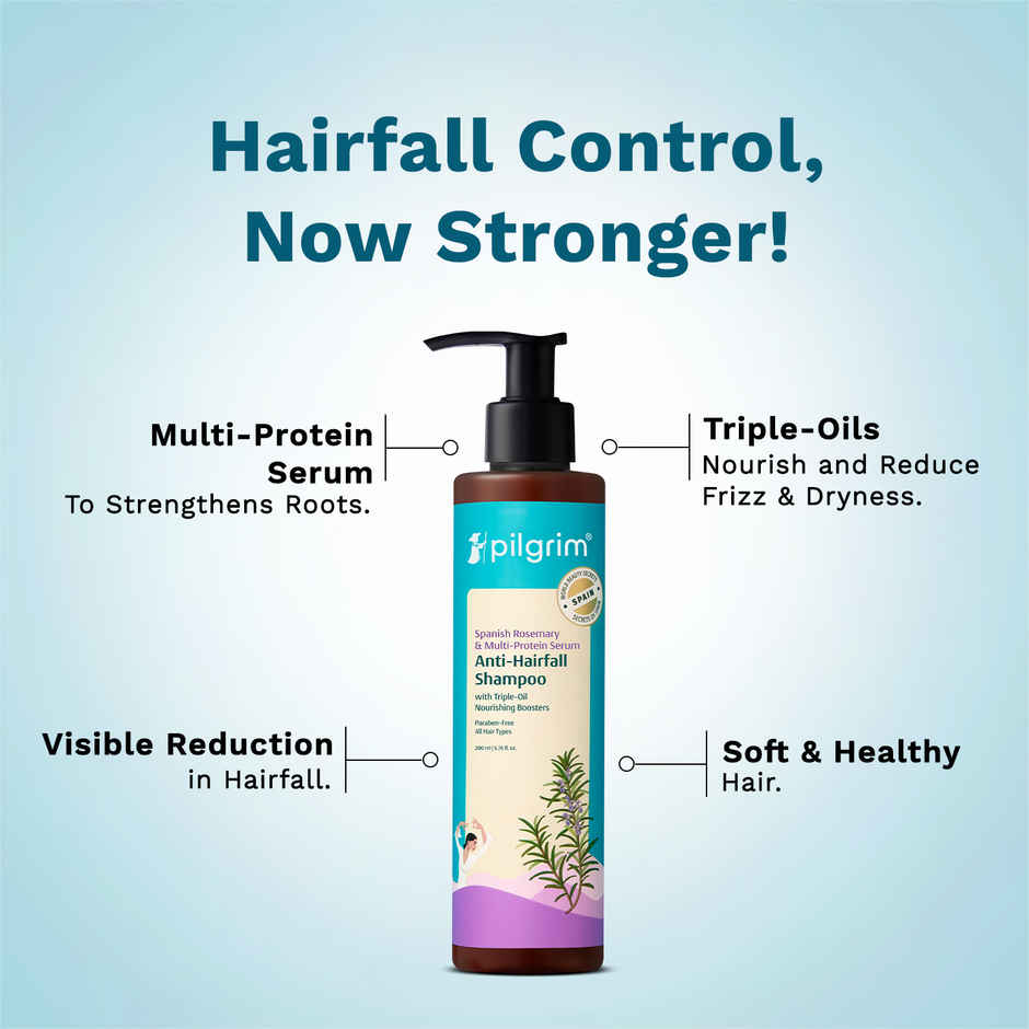 Pilgrim Spanish Rosemary and Biotin Anti-Hairfall Shampoo for Hair Fall & Stronger Hair