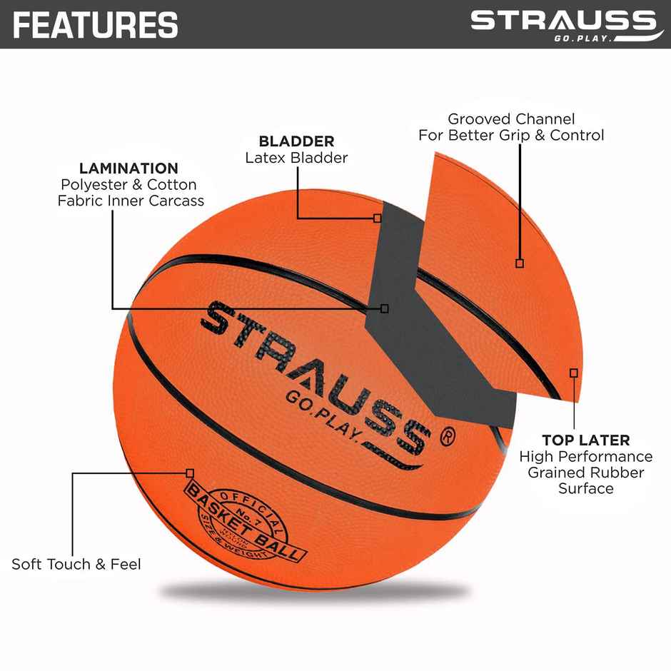 Strauss Official Basketball, Size 7 (Orange)