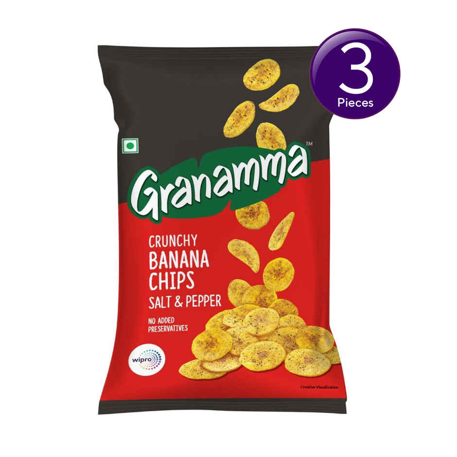 Granamma Banana Chips Salt & Pepper - No Added Preservatives Combo 