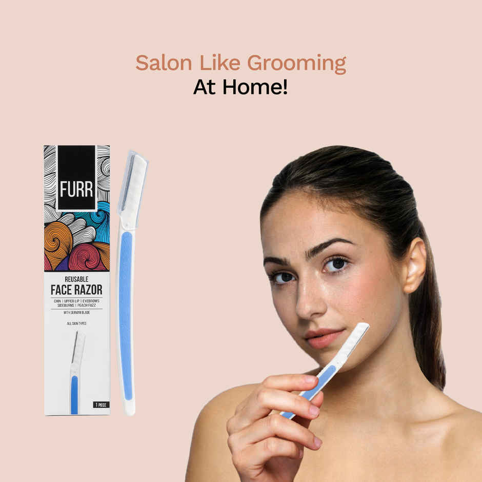 FURR By Pee Safe Reusable German Blade Face Razor | Smooth & Precise for All Skin Types