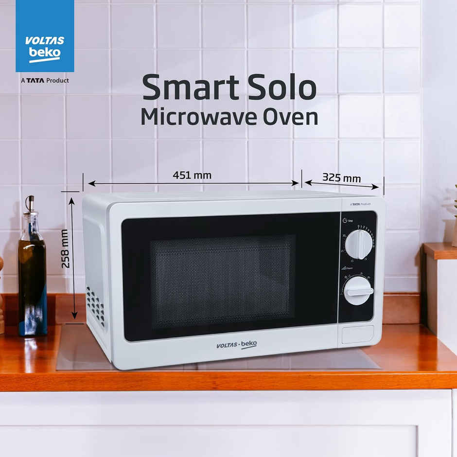 Voltas Beko | 20 L Smart Solo Microwave Oven |MS20MPW10 | White