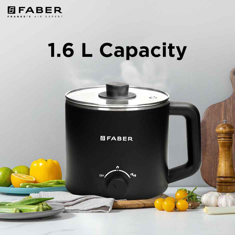 Faber 600W 1.6 liter Multi Cooker | Cool Touch Handle & Temperature Control Knob | 1Y Warranty