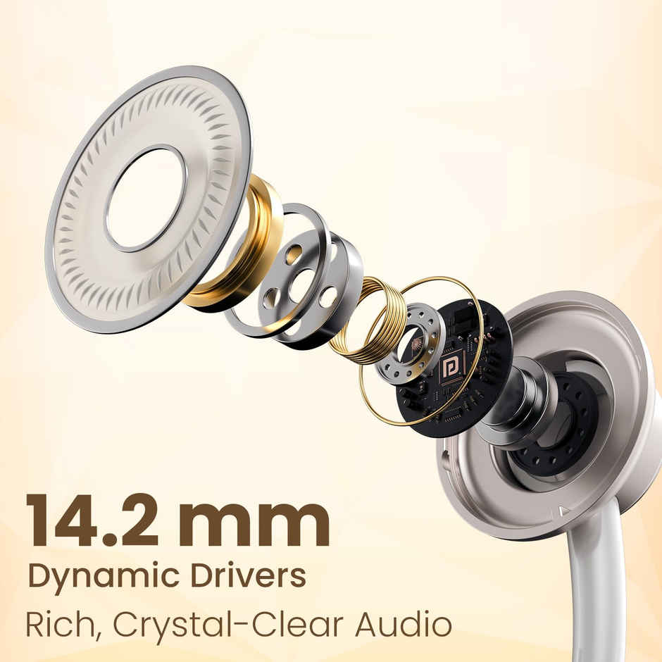 Portronics Conch Sigma C In-Ear Type-C Wired Earphones with In-Line HD Mic, Powerful Audio | White