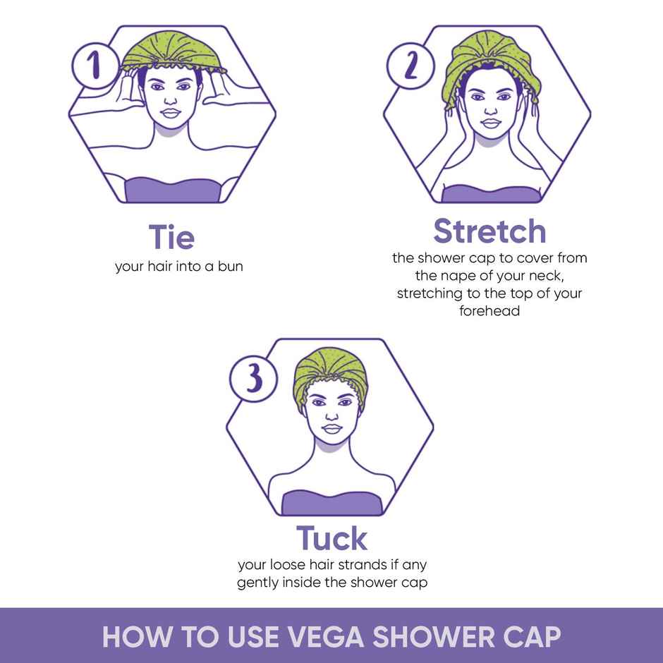 VEGA Set of 2 Premium Colorful Shower Cap | SC-02