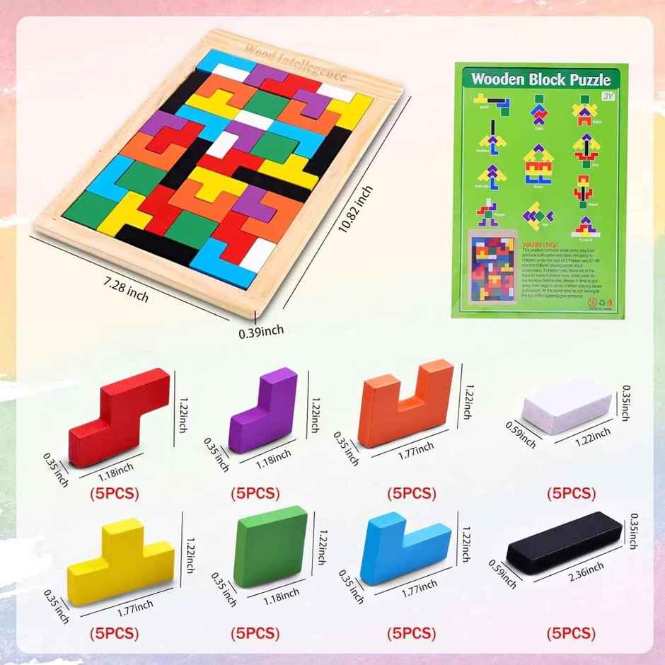 Storio Toys Wooden Russian Blocks Puzzles For Kids Adults