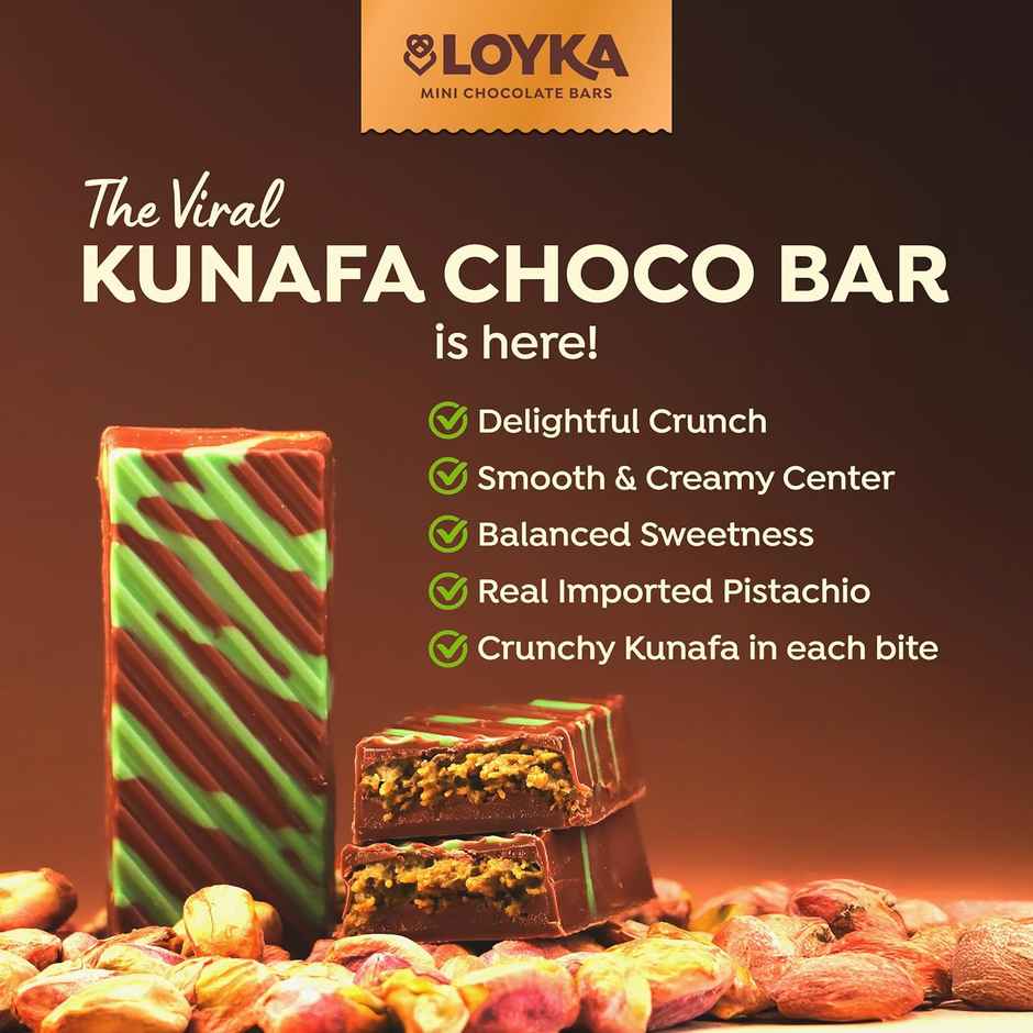 Loyka Dubai Kunafa Pistachio Milk Choco Bar