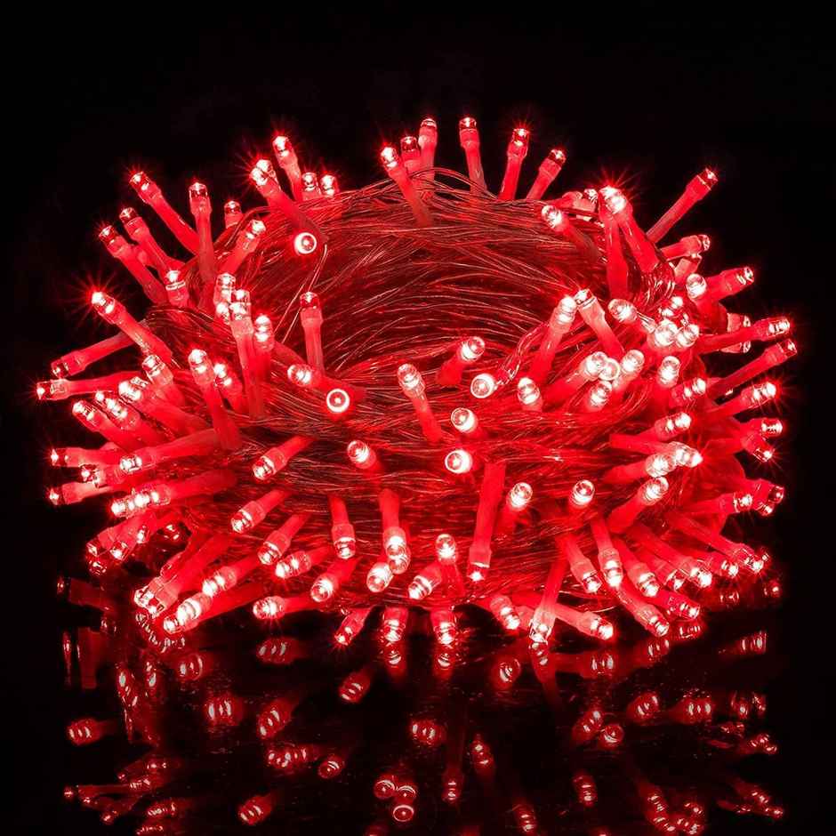 Lexton 36 Feet Long 40 LED Power Pixel Serial String/Fairy Light | Plug Sourced |Pack of 1 Red
