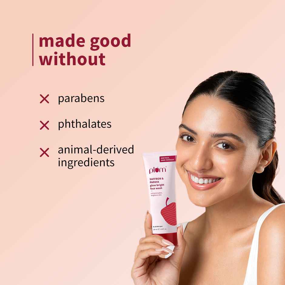 Plum Saffron & Papaya Glow Bright Face Wash 100% Vegan