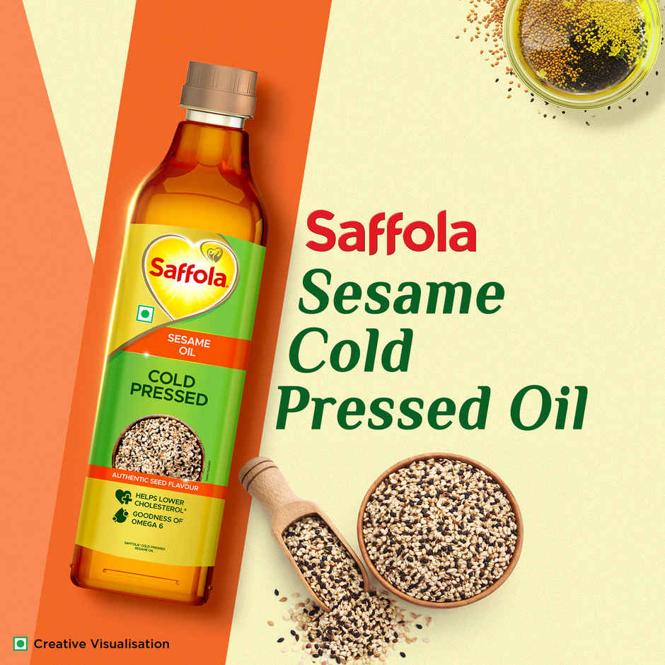 Saffola Cold Pressed Sesame Oil | Cold Pressed Sesame Seed Oil | Helps Lower Cholesterol Combo