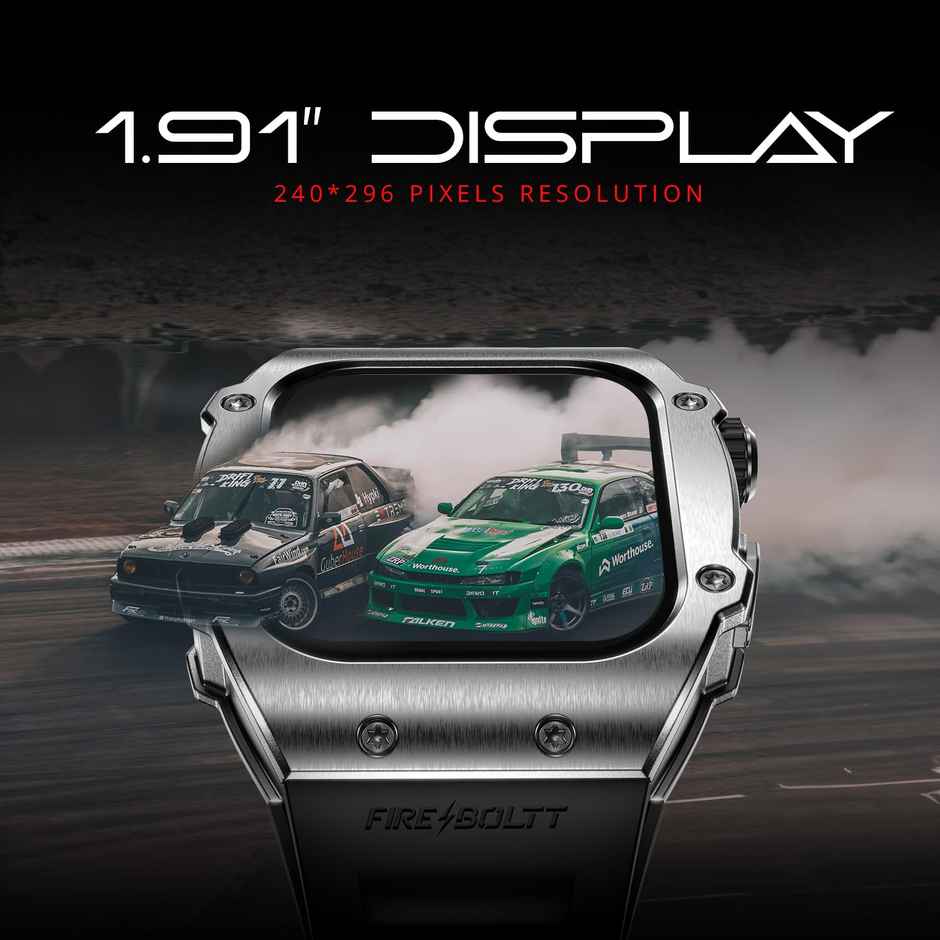 Fire-Boltt Ashphalt Smartwatch | 1.91" Display | BT Calling - Gun Metal Orange