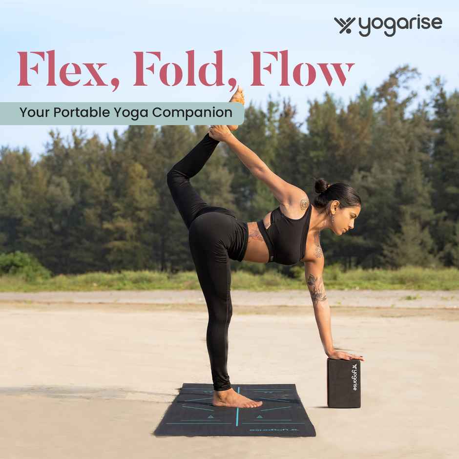 Yogarise 8mm BalanceYogi TPE Yogamat with Bag, Black