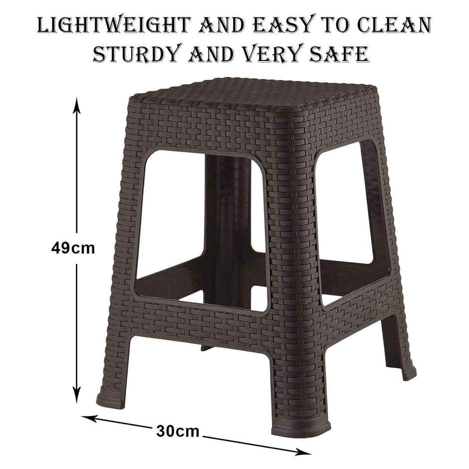 Kuber Industries Plastic Sitting Stool | Bedroom | Kitchen | Living Room | Brown