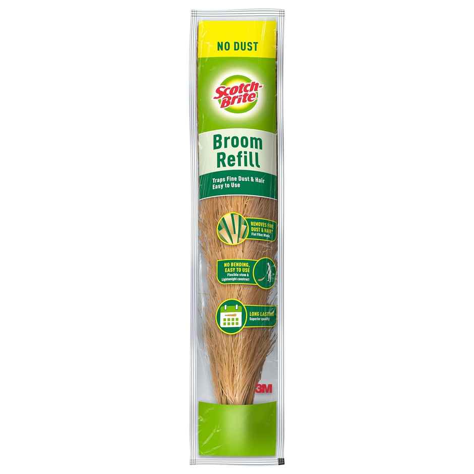 Scotch-Brite Broom Refill Head without Handle - No Dust Broom Head Combo  