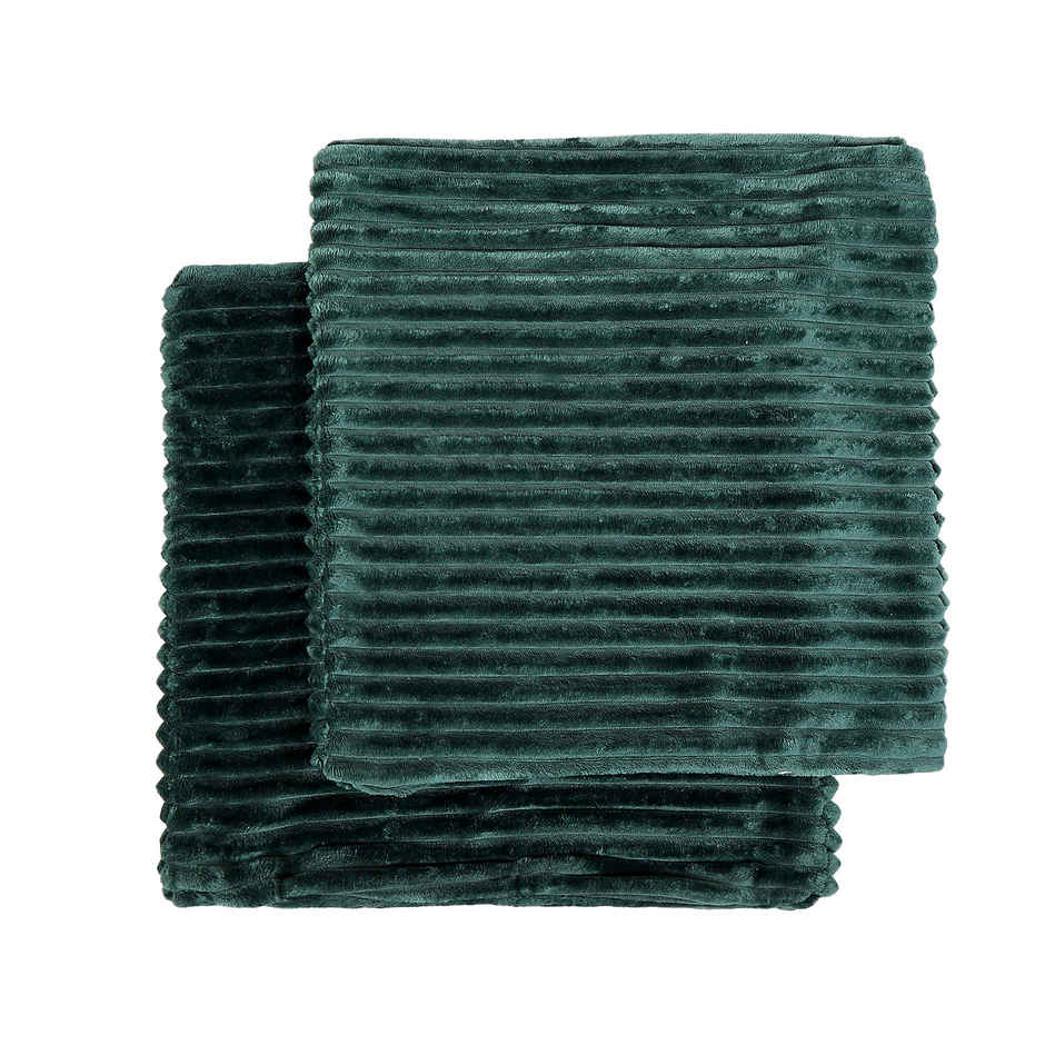 Status Ribbed Cushion Cover Set Of 2 40 Cm x 40 Cm - Green