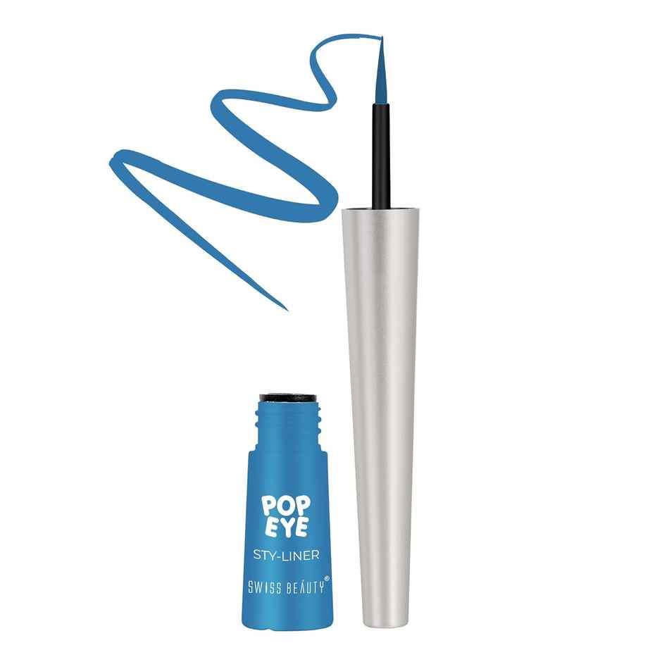 Swiss Beauty Waterproof Pop Eyeliner With Smudge Proof and Quick Drying Formula - 04 Bluebird