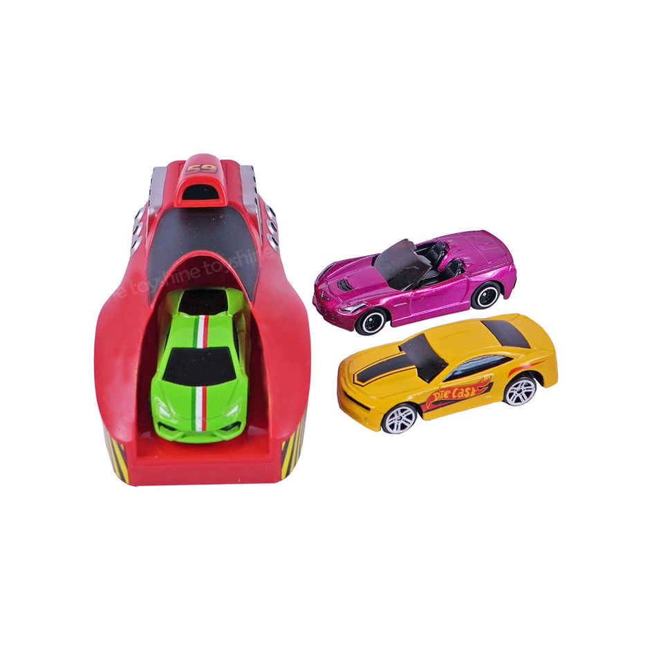 Toyshine Rapid Launcher Play Set Toy With 3 Die Cast Metal Cars Toddler Racing Car Quick Action (Colour May Vary)