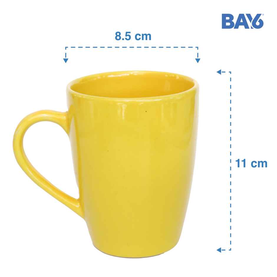 BAY6 Stoneware Solid Milk & Coffee Mugs - Yellow - 320 ml