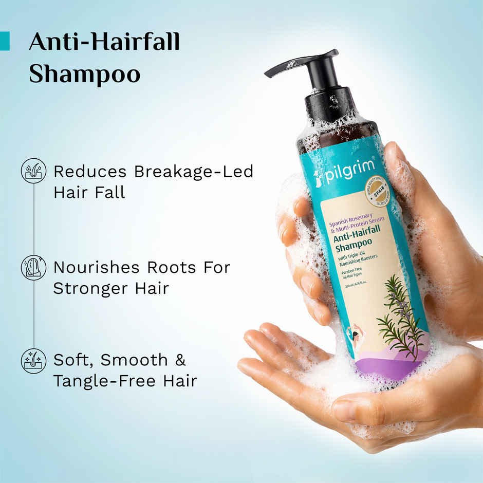 Pilgrim Spanish Rosemary and Biotin Anti-Hairfall Shampoo for Hair Fall & Stronger Hair