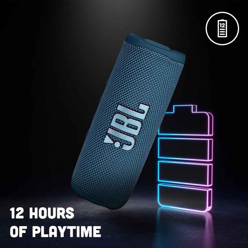 JBL Flip 6 Wireless Portable Bluetooth Speaker Pro Sound, Upto 12 Hours Playtime, IP67 Water & Dustproof, PartyBoost & Personalization App - Blue