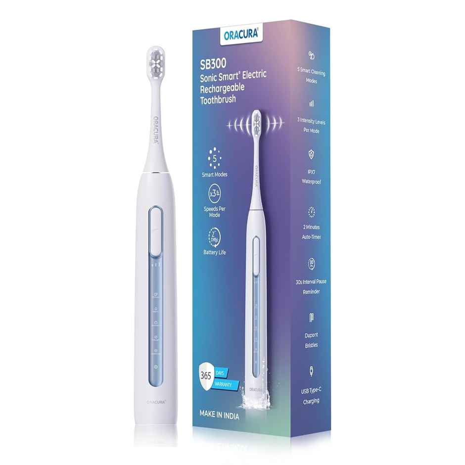 Oracura Sb300 Sonic Smart Rechargeable Electric Toothbrush Blue
