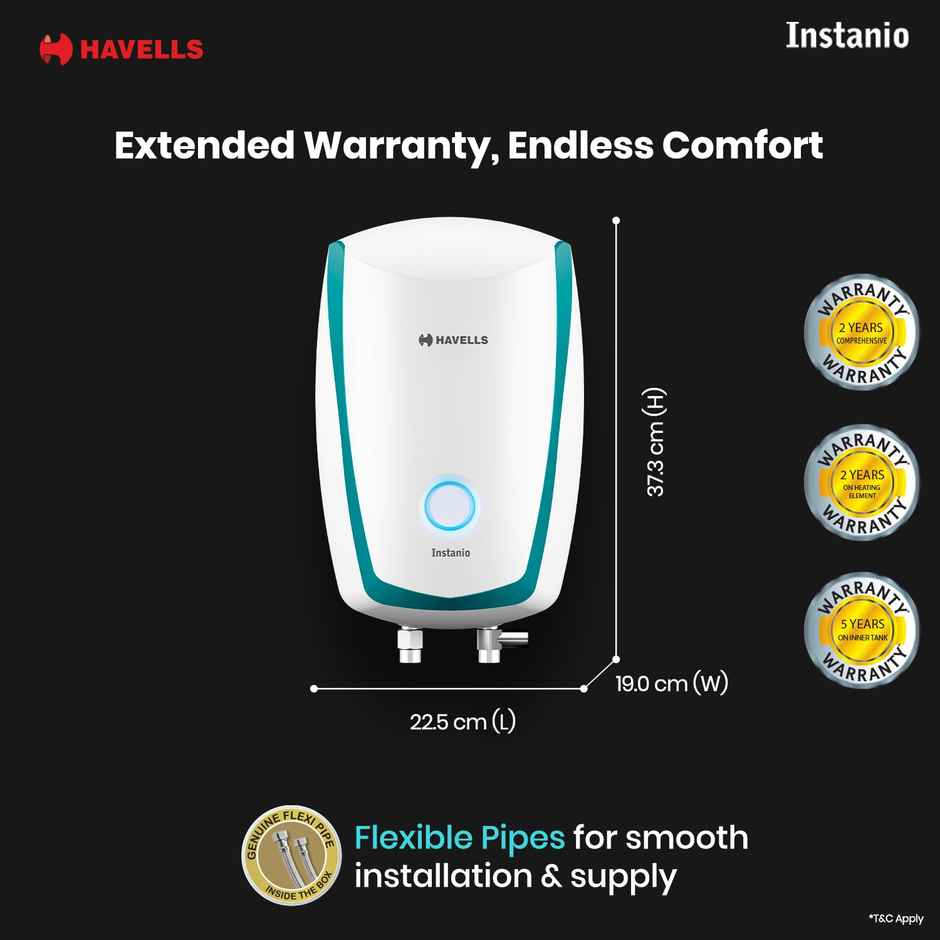 Havells Instanio 3 Litre Instant Water Heater (White Blue)