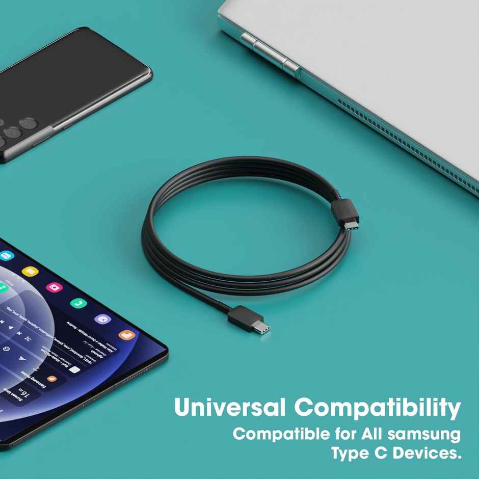 Sounce Samsung Type C to Type C Mobile Charging Cable | SuperFast Power Transfer, Black