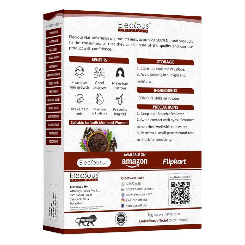 Elecious Shikakai Powder for Hair | For Hair Wash and Shampoo