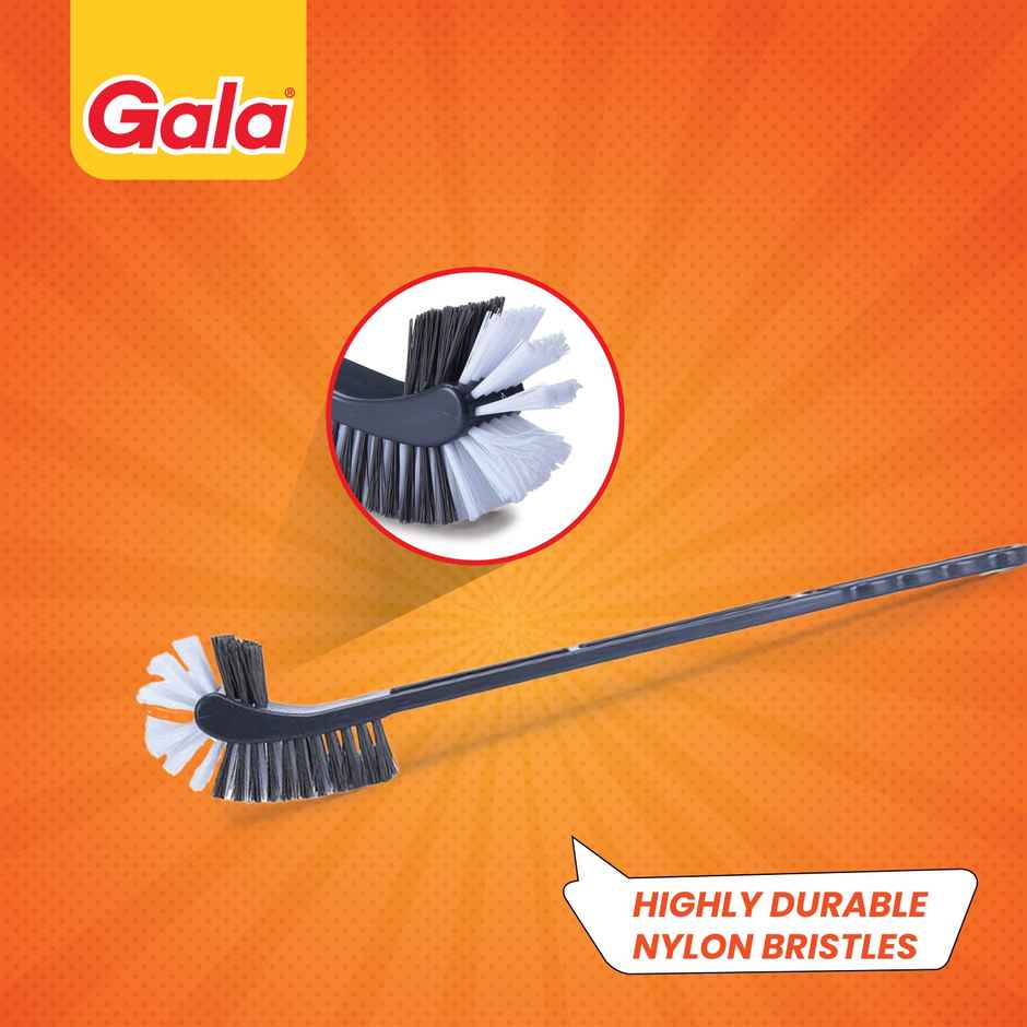 Mr. Muscle Toilet Cleaner (500ml) & Gala Double Hockey Toilet Brush (1pc) Combo