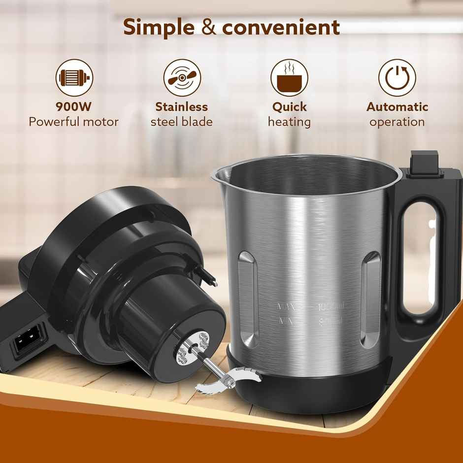 Agaro Elite Soup Maker, 1 Litre, Blending & Heating Cooking Functions Copper Motor Stainless Blades