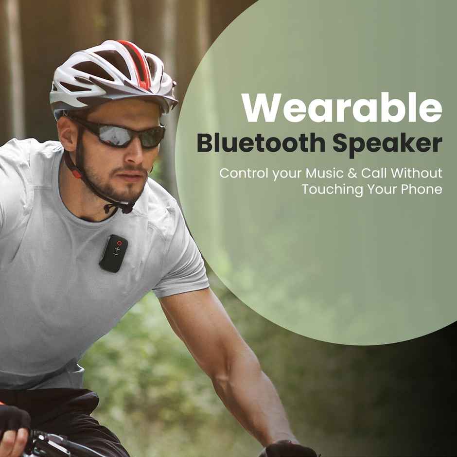 Portronics Talk Three Wearable Bluetooth Speaker With Mic | Magnetic Clip-On | Bluetooth 5.3v Black