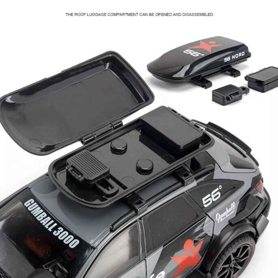 Toyshine 1:24 Die Cast Racing A4 Sports Car with Music Pull Back & Opening Doors for Kids 3+ Black