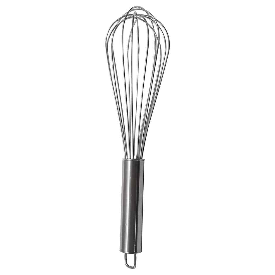 Kuber Industries Stainless Steel Kitchen Utensil Balloon Shape Wire Whisk, 25cm (Silver), Standard